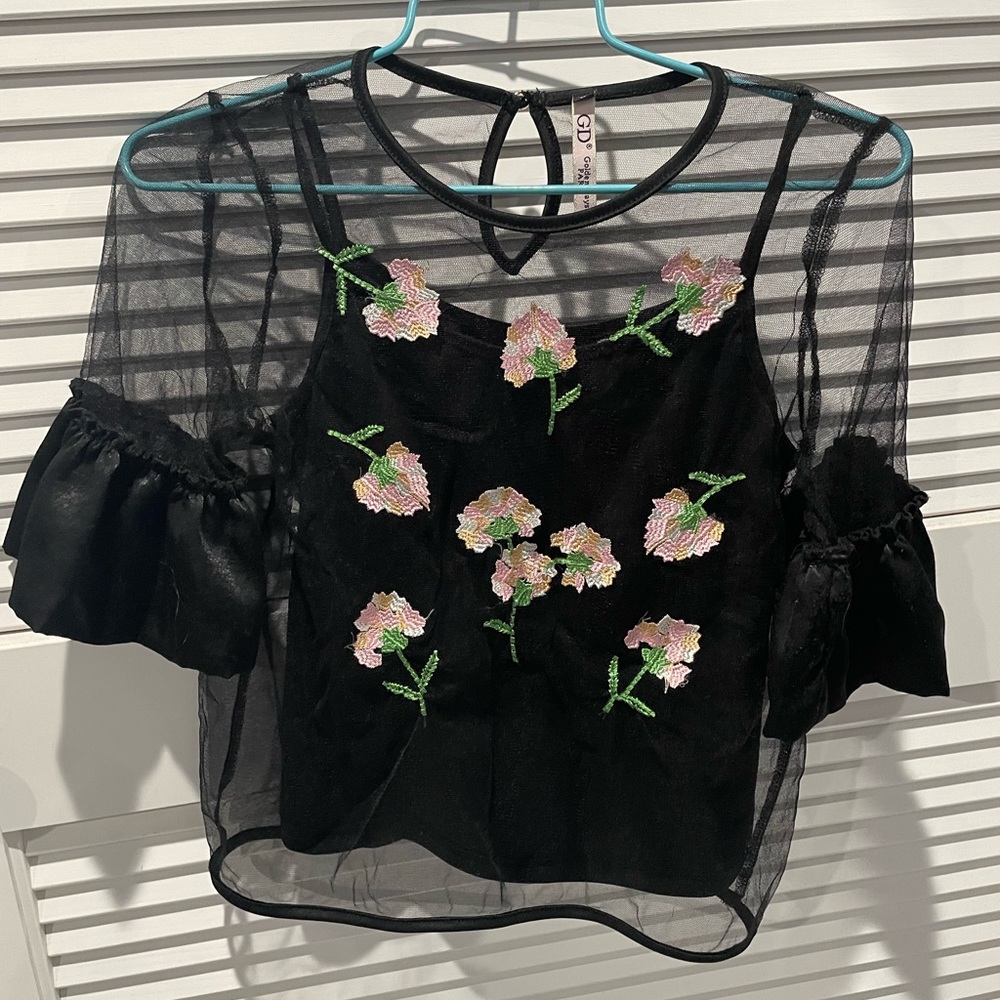 Layered Mesh Flower Top